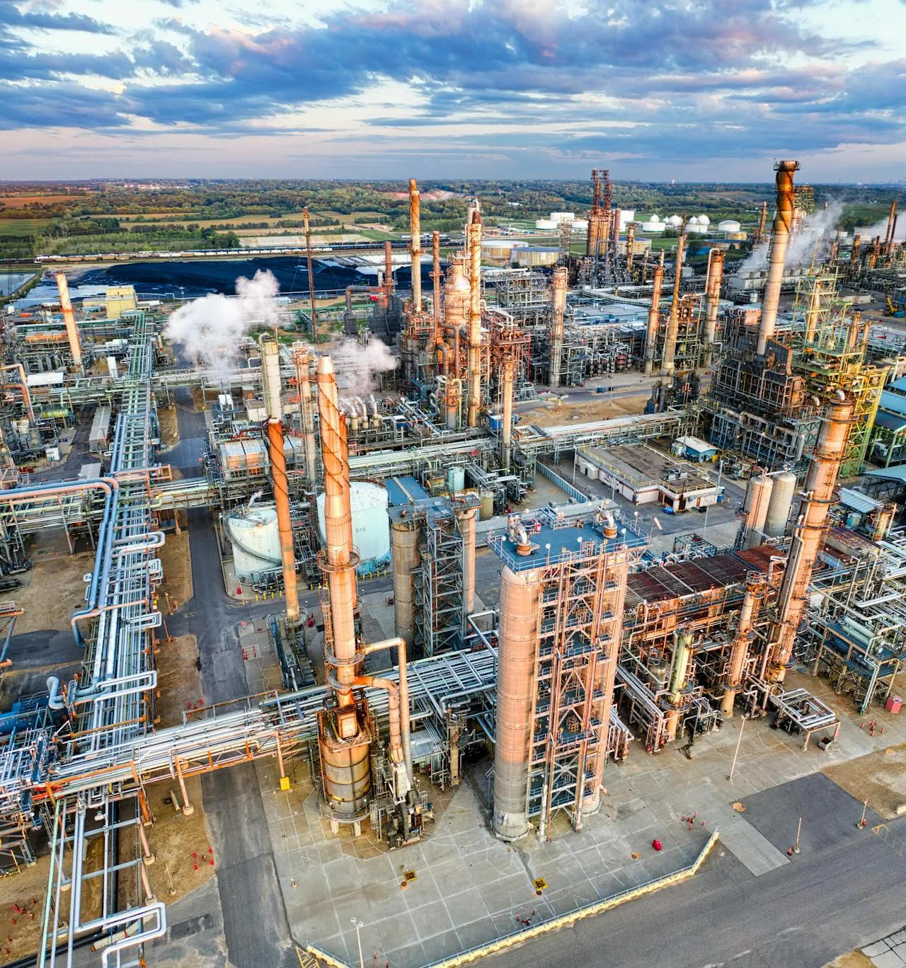 Aerial view of a gas processing complex